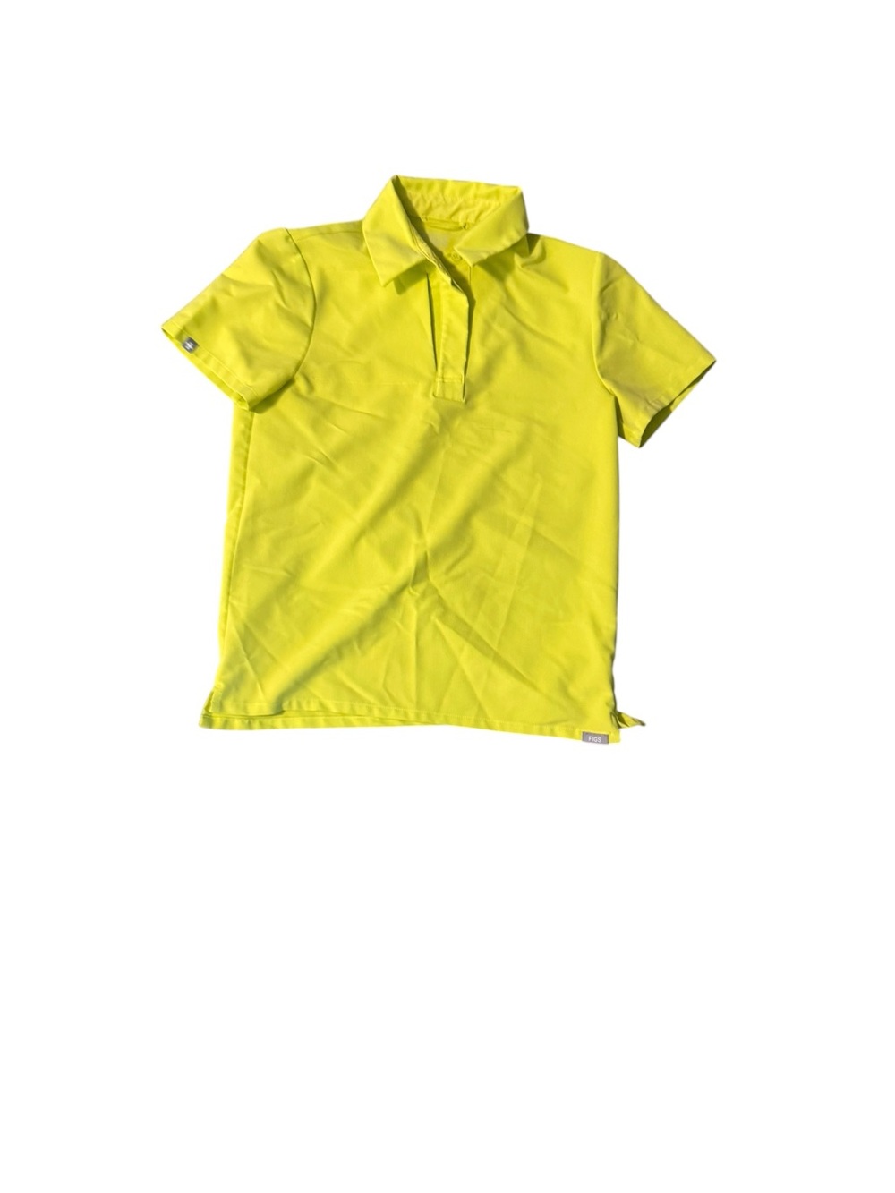 FIGS Nala Technical Collection Polo Scrub Top Women’s XXS Neon Yellow W21SW1053